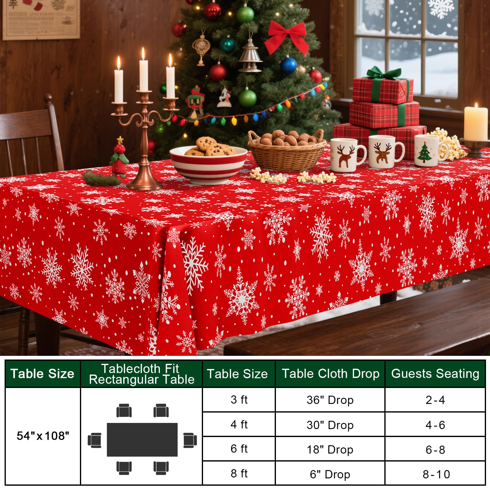 Mantel Smiry para uso interior o exterior, rectangular y resistente.