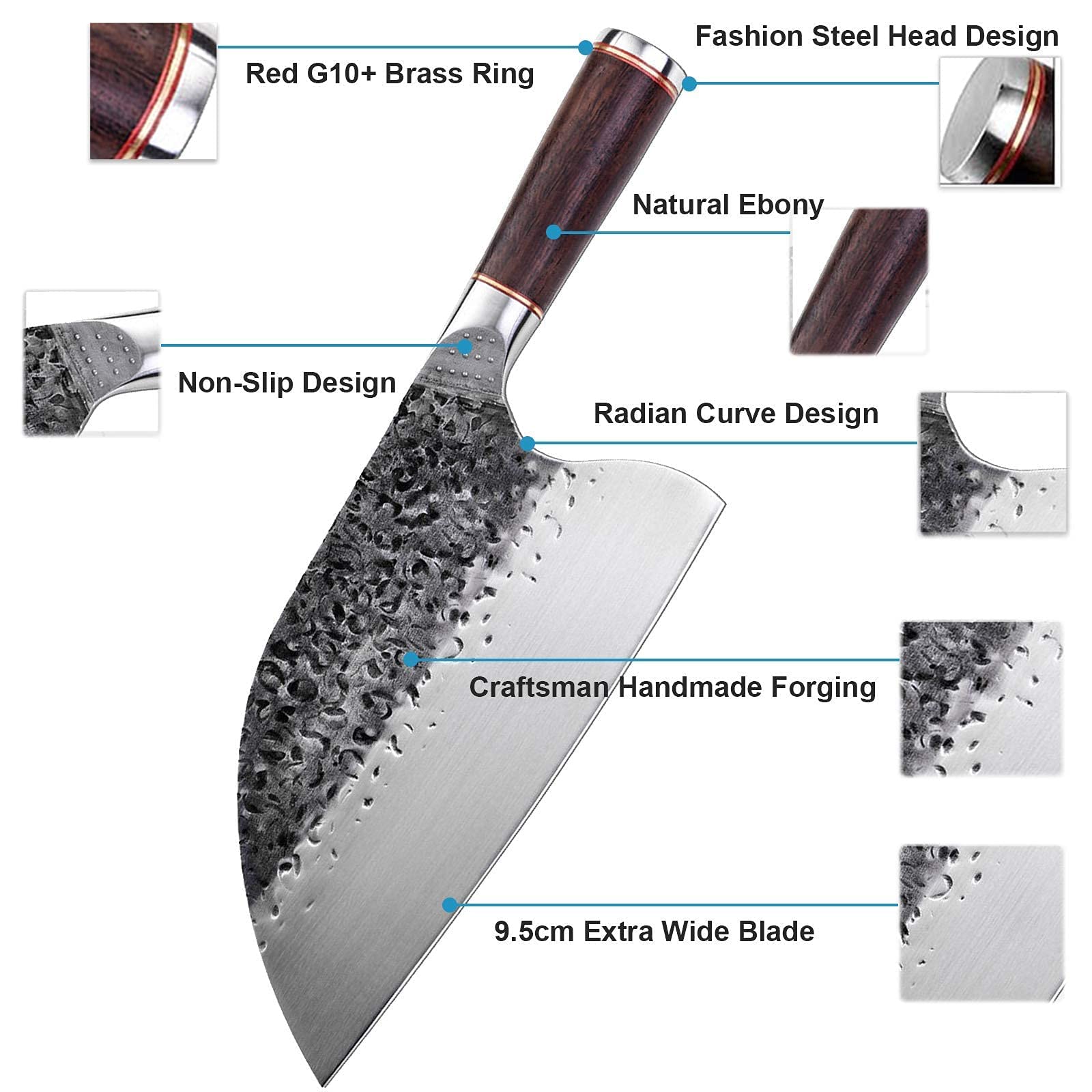 Smith Chu cuchillo serbio, espiga completa para mayor durabilidad y equilibrio.