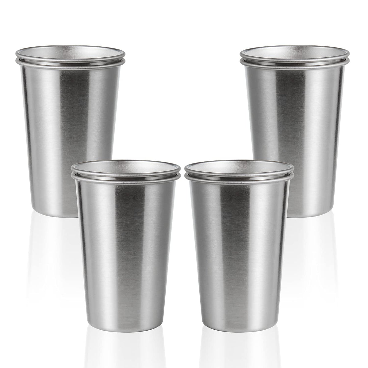 Vasos SMLIXE de acero inoxidable para uso diario, juego de 8 y duraderos.