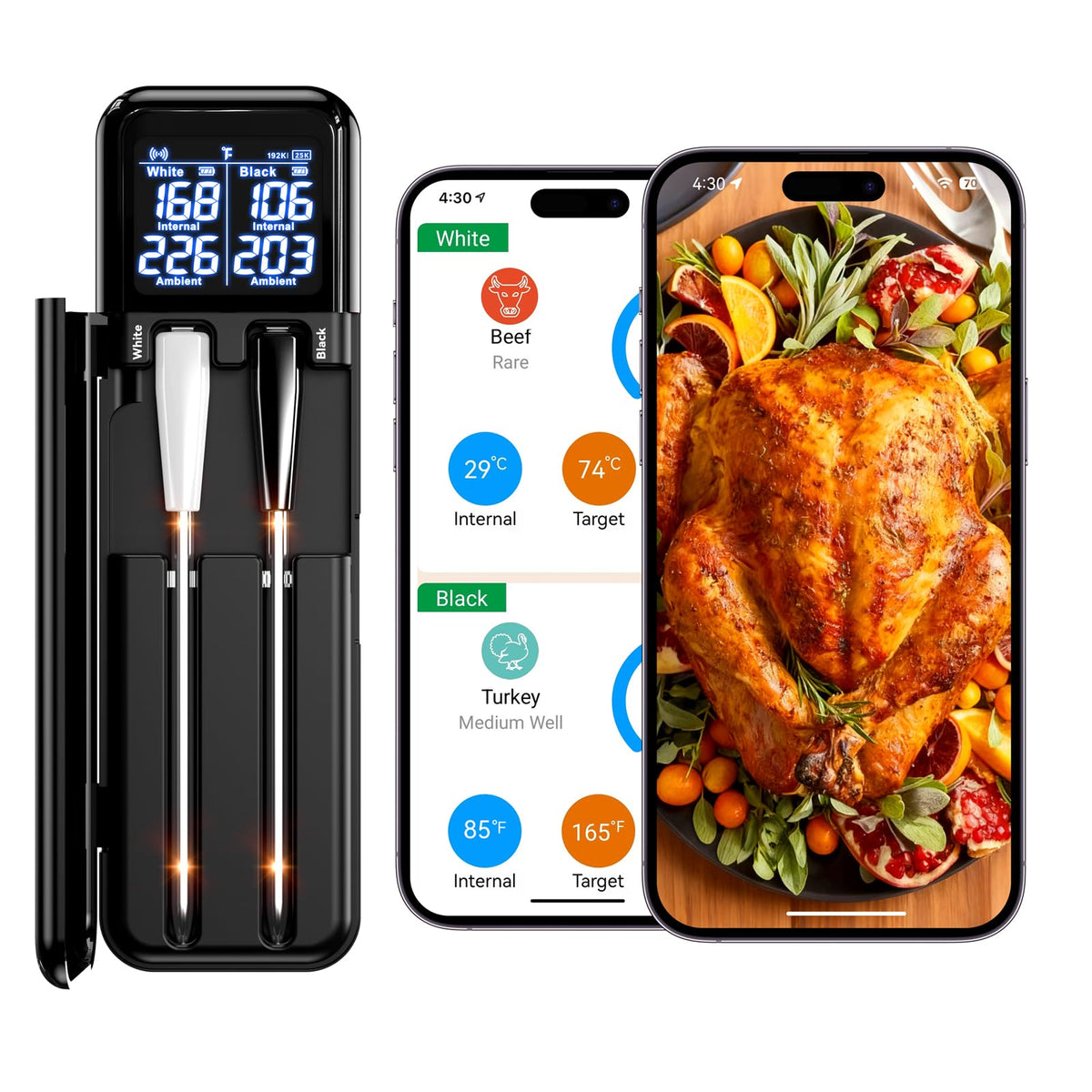 Termómetro SMNQIUA con pantalla para lectura rápida en la cocina