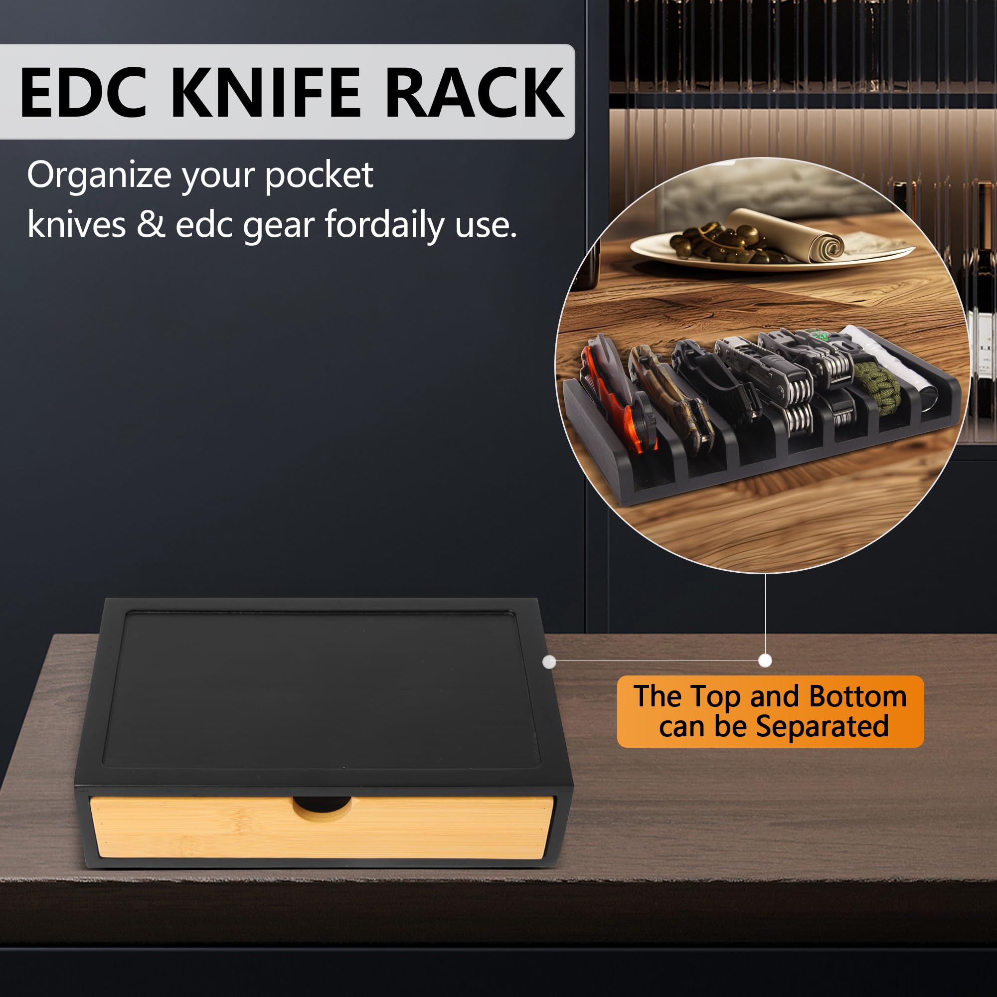 Smocchy madera natural, almacenamiento EDC duradero y fácil de limpiar.