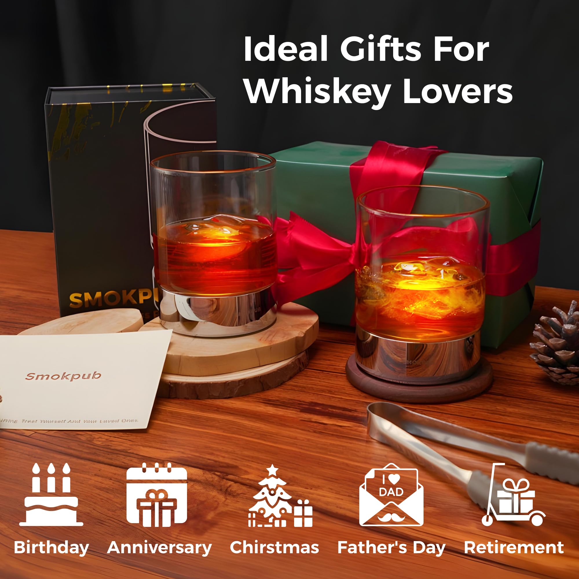Base de zinc del vaso smokpub whisky ofrece durabilidad y estabilidad