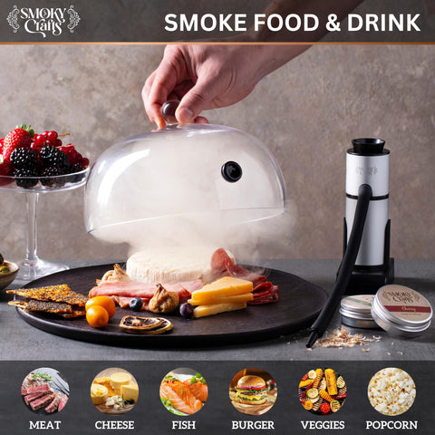 Smoky Crafts cupula cristal 8 pulgadas protege alimentos con humo aromático