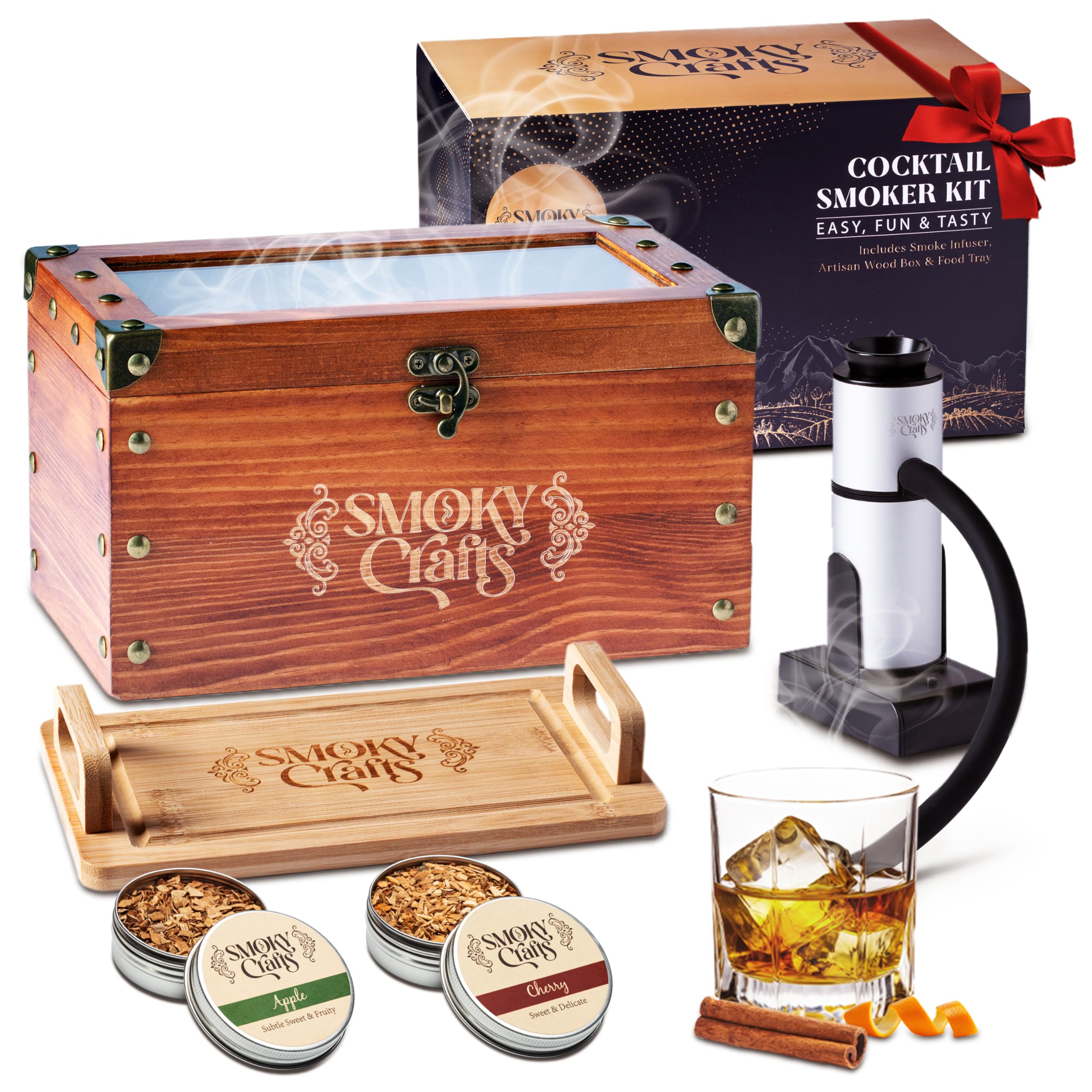 Smoky Crafts kit de ahumado Old Fashioned: caja de ahumar para cócteles con sabor ahumado.