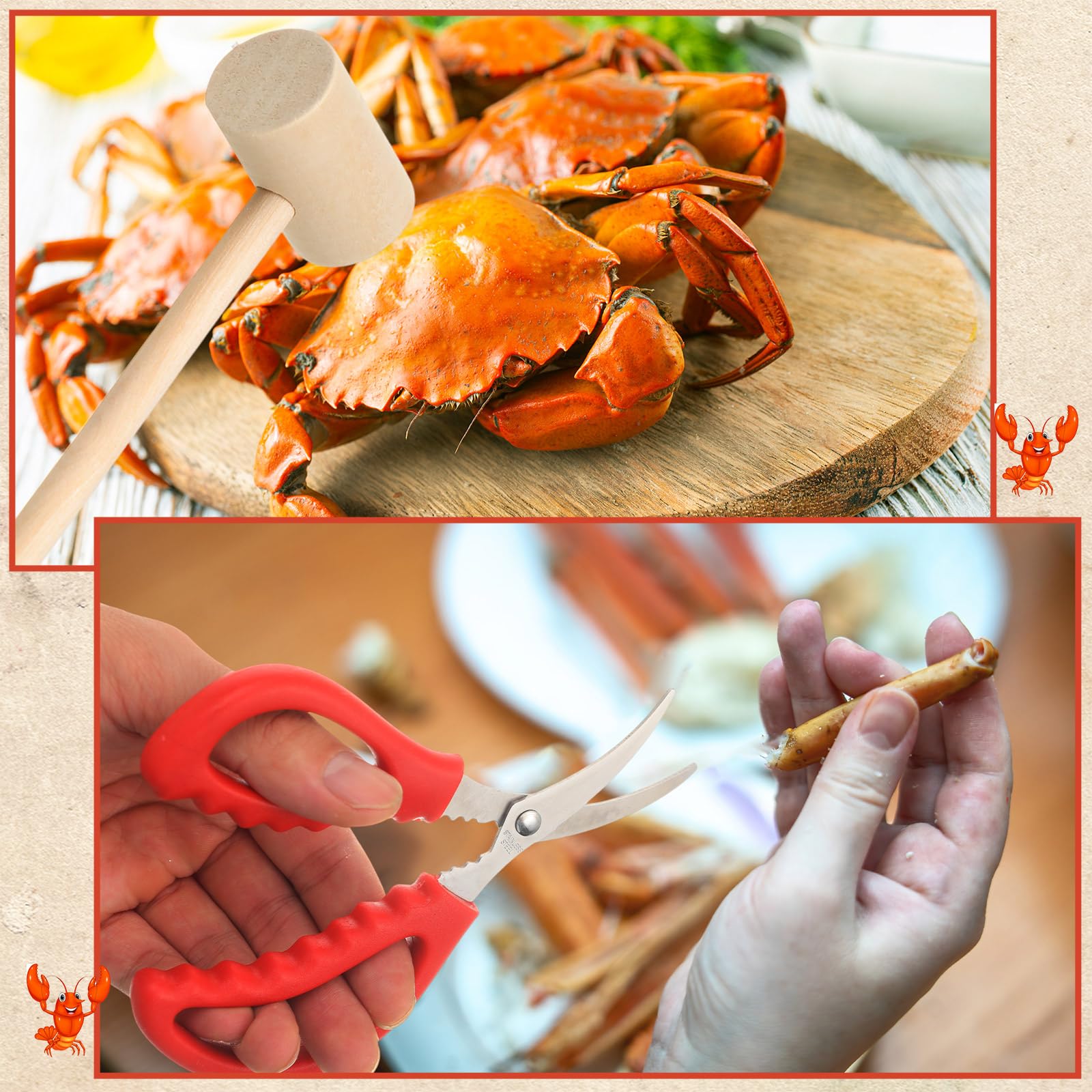 SmoothNovelty cubos plásticos para almacenaje, organizan herramientas de mariscos