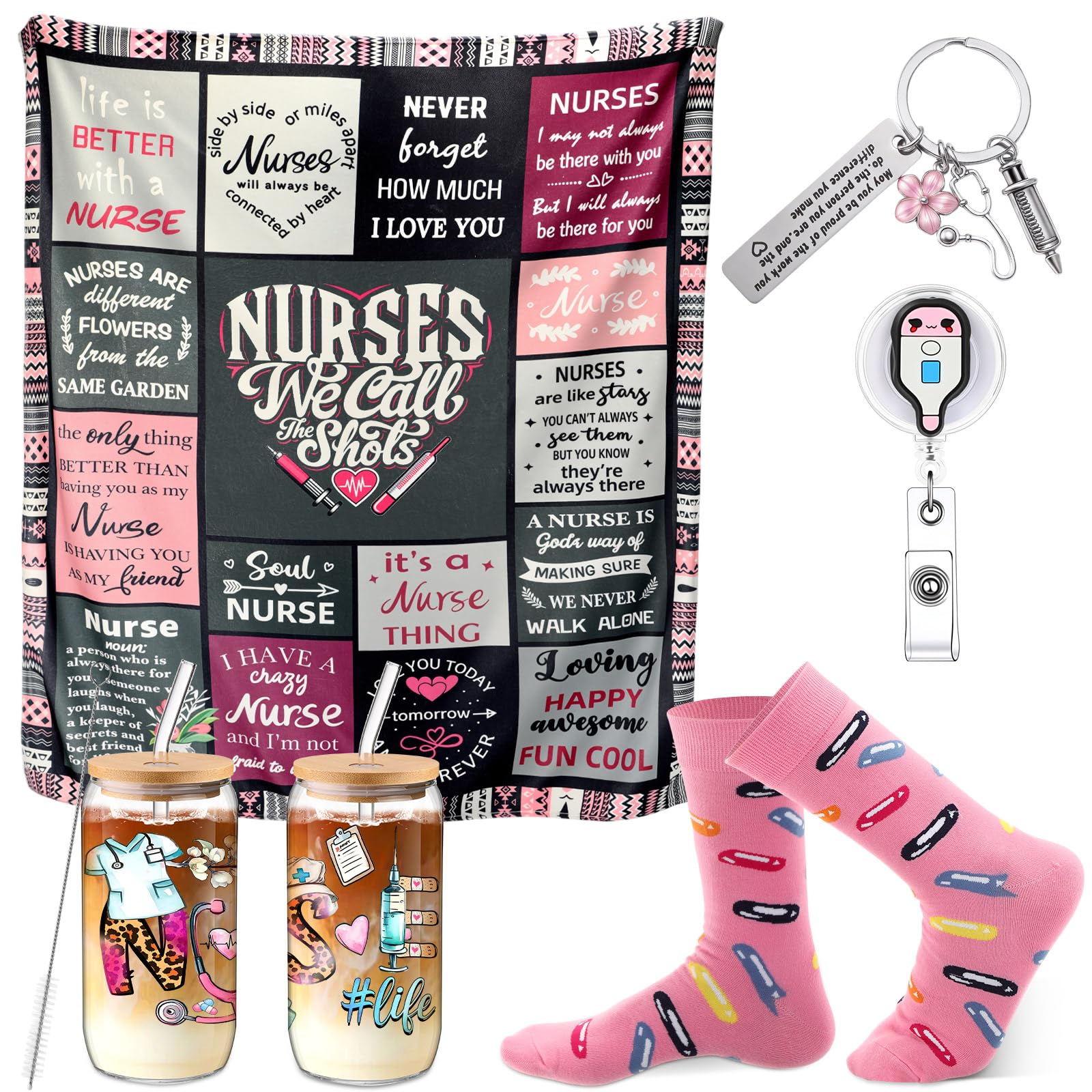 SmoothNovelty manta para enfermería rosa, confort cálido para turnos largos.
