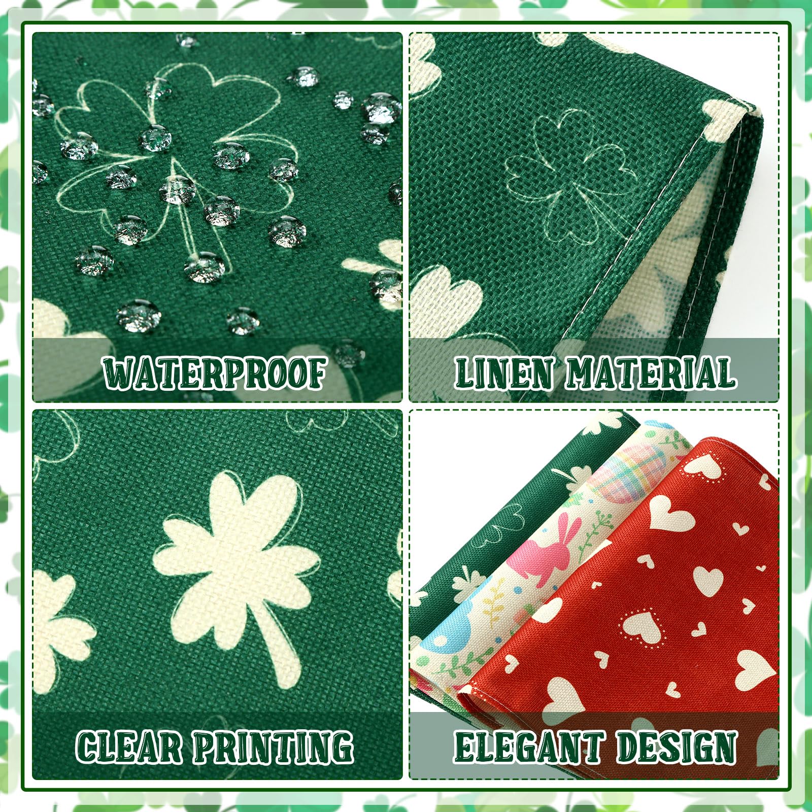 SmoothNovelty mantel con tréboles de San Patricio, añade ambiente festivo y protege la superficie