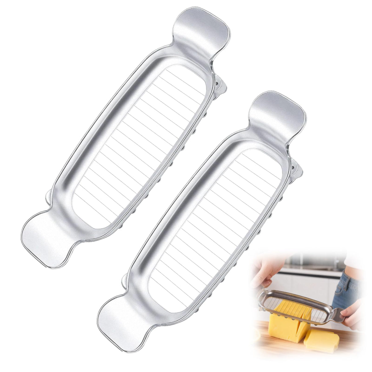 Cortador smrtcol para mantequilla con corte uniforme, ideal para repostería y tostadas.
