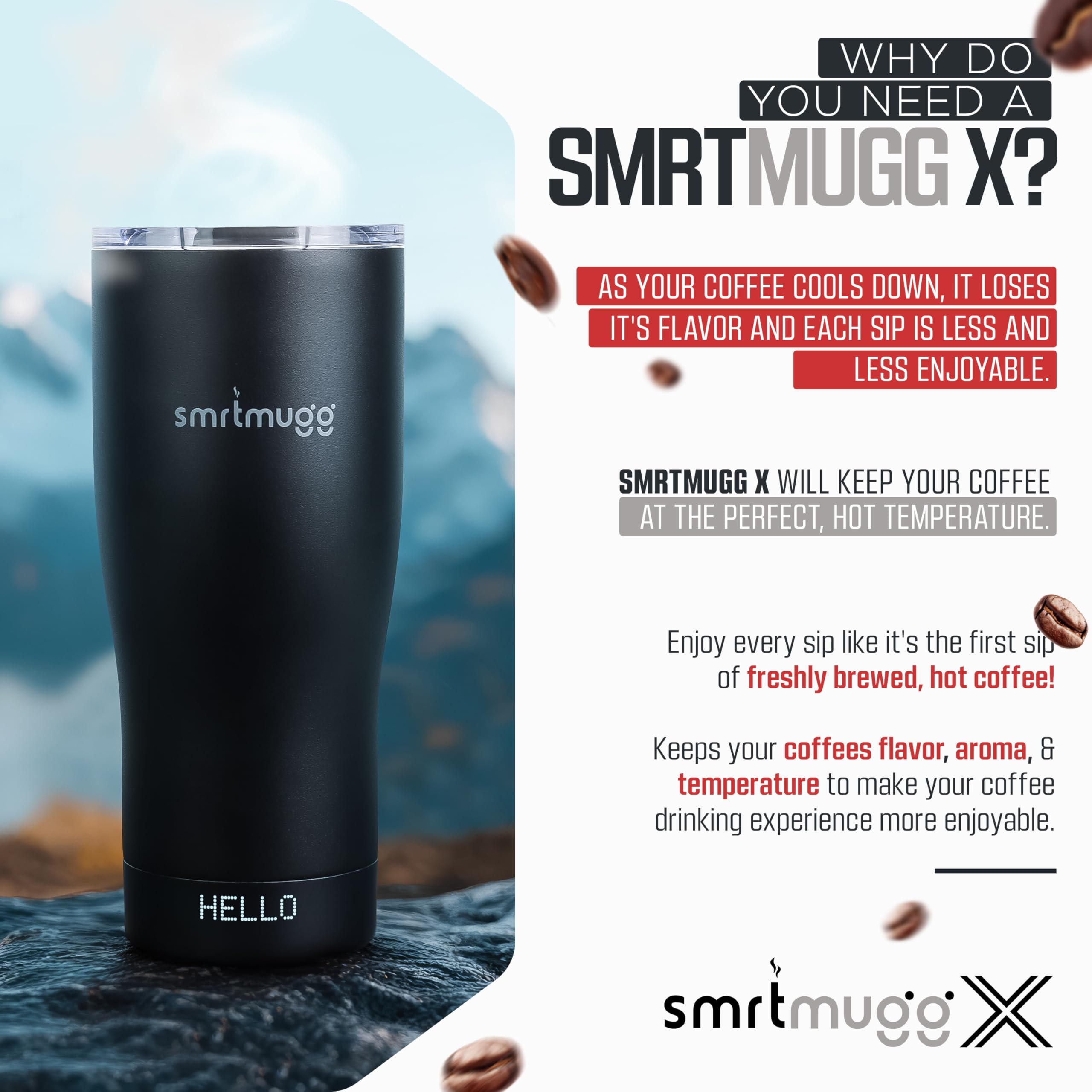 SmrtMugg, batería de 8 horas para sesiones largas de café.