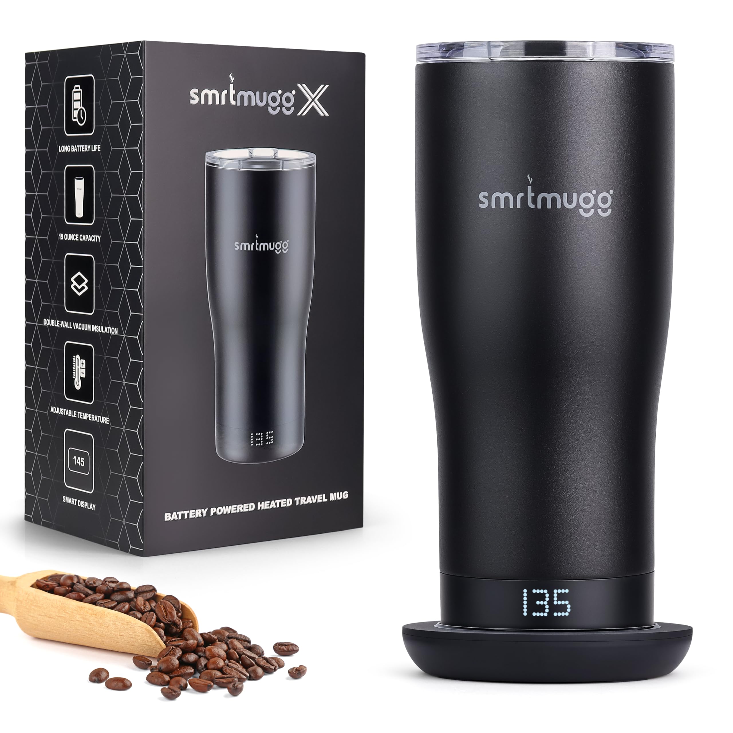 SmrtMugg, taza de cafe caliente 19 oz para cada sorbo a la temperatura ideal.