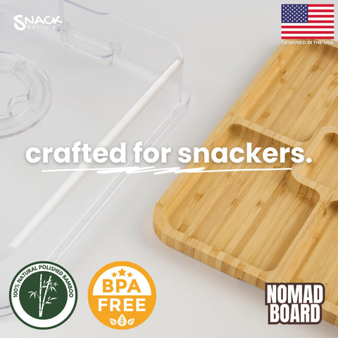 Diseño versátil de Snacksentials para sushi, postres y snacks.