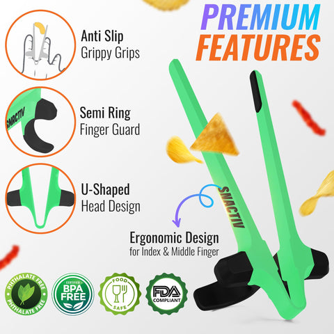 SNACTIV Pro diseño cómodo para teclear mientras cenas snacks sin desorden.