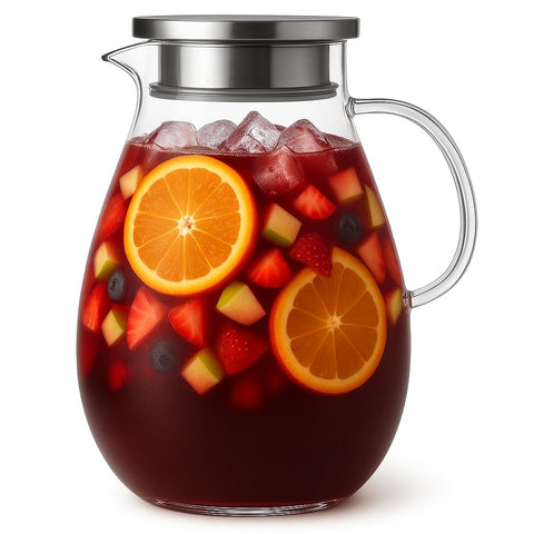 Jarra Snaiio de vidrio borosilicato 3L, vista frontal y elegante.