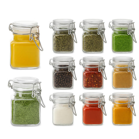 Frascos Snaiio de 4 oz con vidrio claro y tapa hermética para especias.