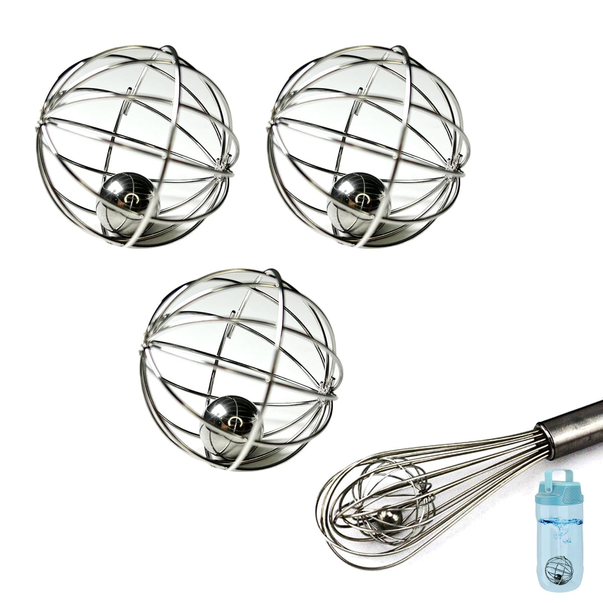 Bola mezcladora Snail Garden de acero 304 con doble capa para batidos suaves y rápidos.