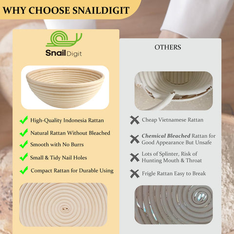 SnailDigit proceso fermentación en banneton ayuda a patrones espirales atractivos