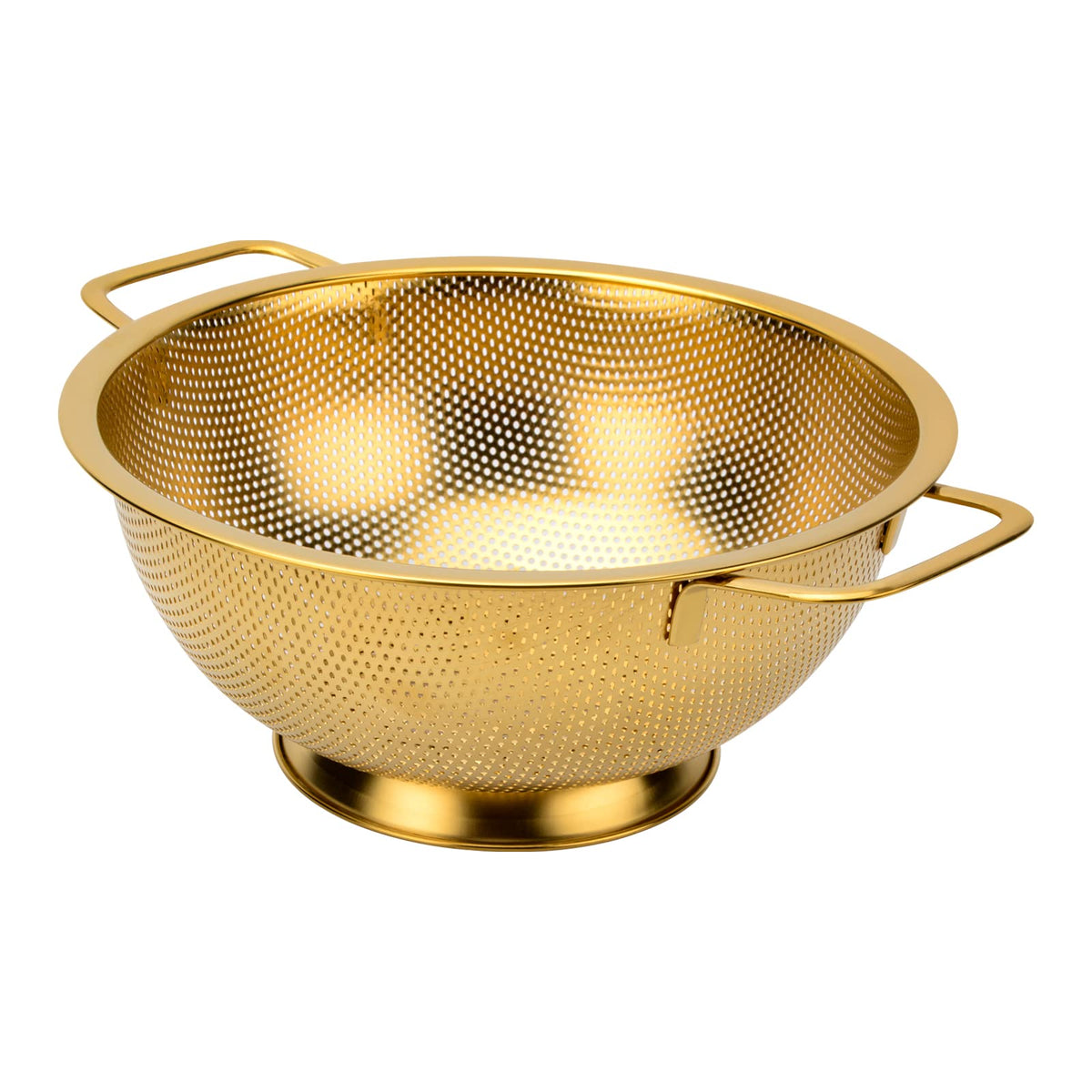 Snailhouse colador 3 Qt dorado con asa drenante para drenaje rápido.