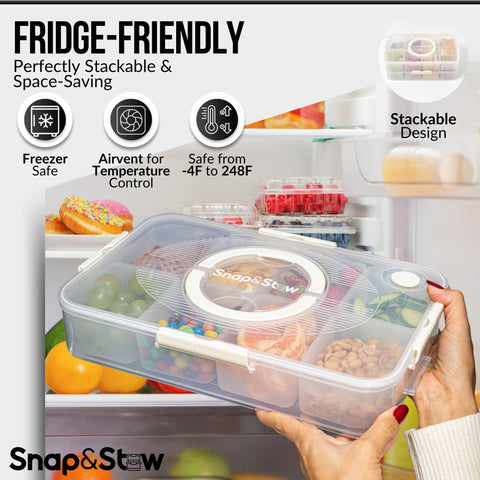 Snap-stw diseño apilable facilita la organización en la nevera
