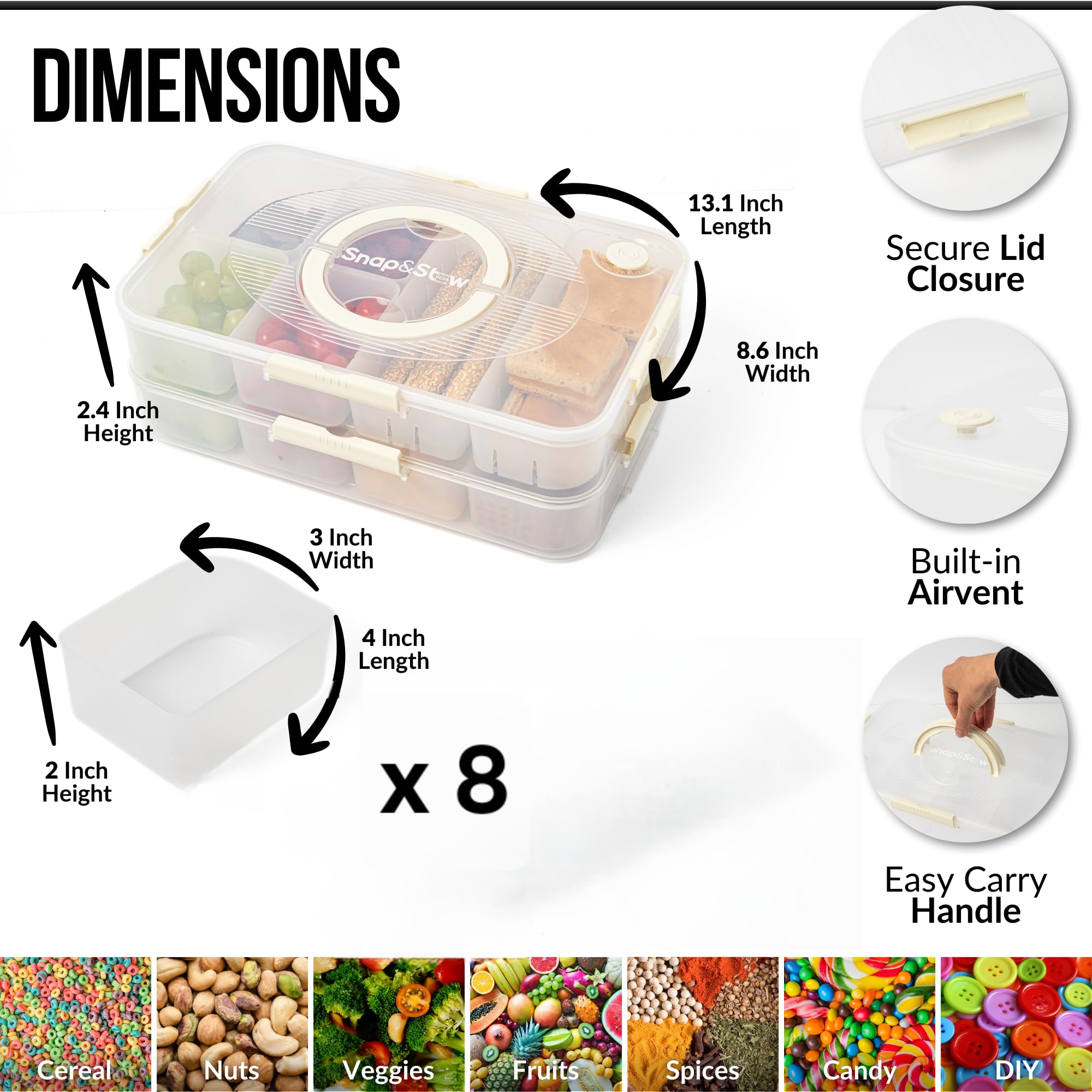 Snap-stw kit de almacenamiento para casa, viaje o reuniones
