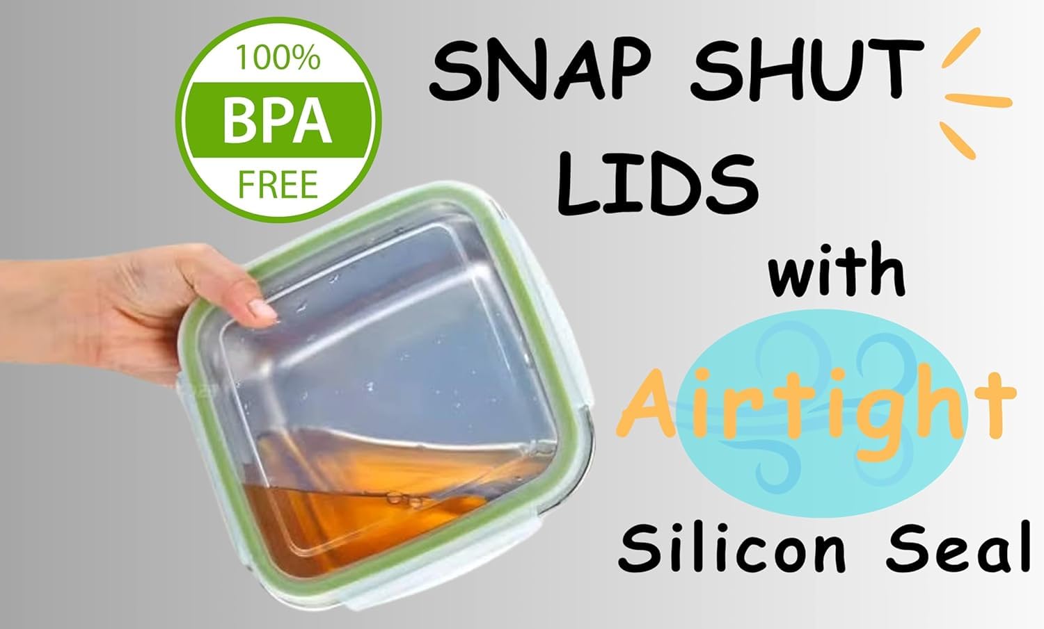 SnapMate: contenedor sándwich naranja, fácil de limpiar y reutilizable.