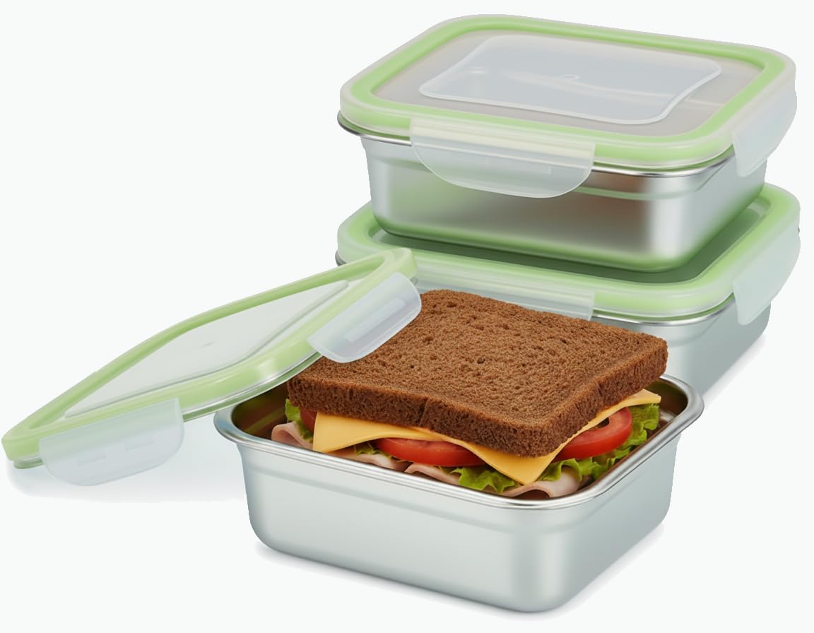 SnapMate contenedores sandwich de acero inoxidable para mantener frescos tus sándwiches