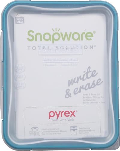 Snapware tapa hermética para rectángulo de vidrio, protege alimentos y evita derrames.