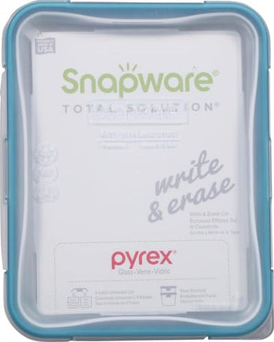 Snapware tapa hermética para rectángulo de vidrio, protege alimentos y evita derrames.