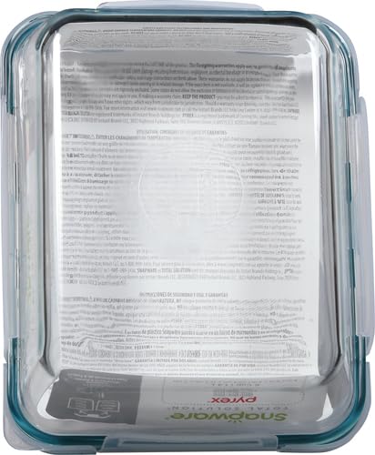 Snapware vidrio rectangular 6 tazas, duradero y apto para microondas.