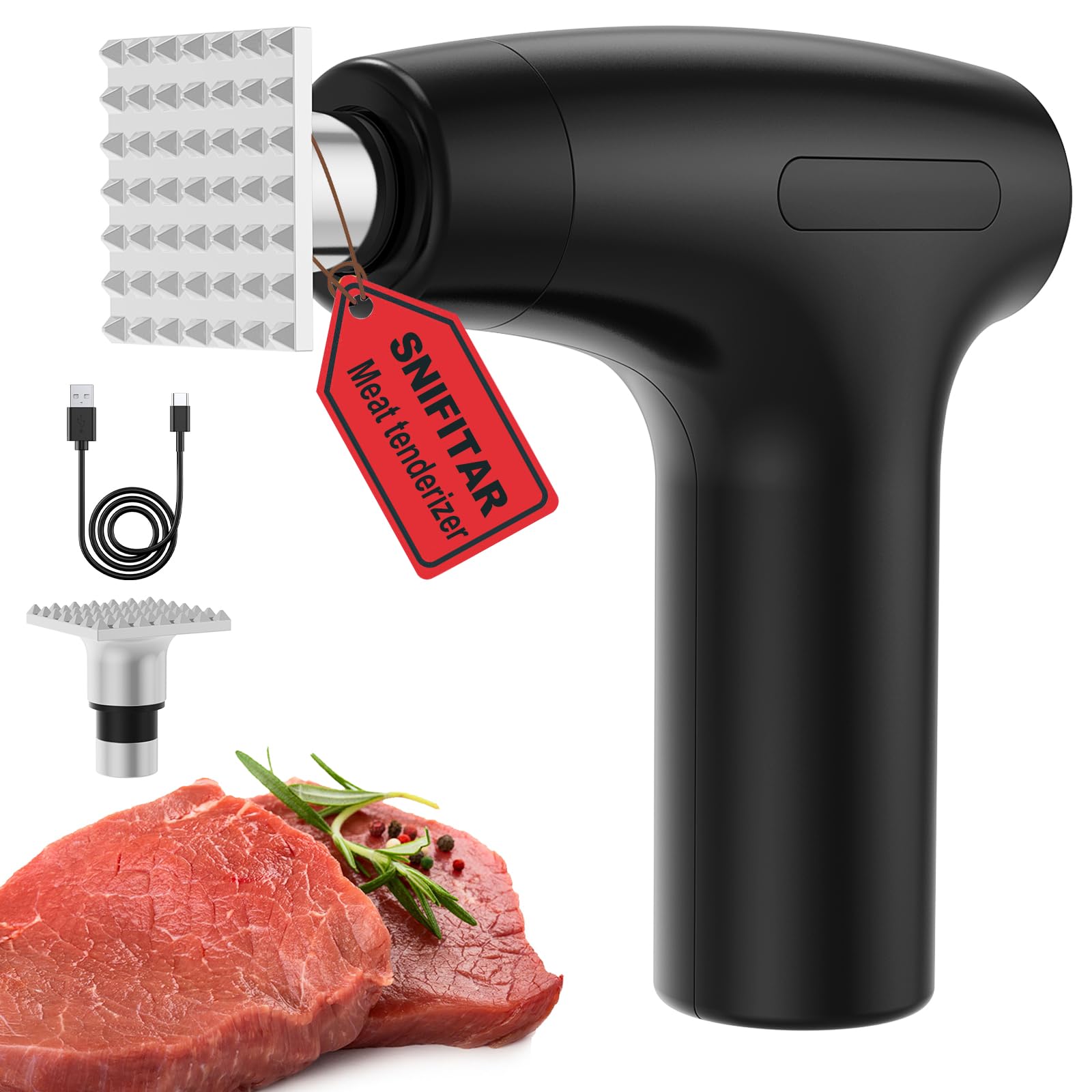 SNIFITAR ablandador de carne eléctrico con velocidades ajustables para textura uniforme.