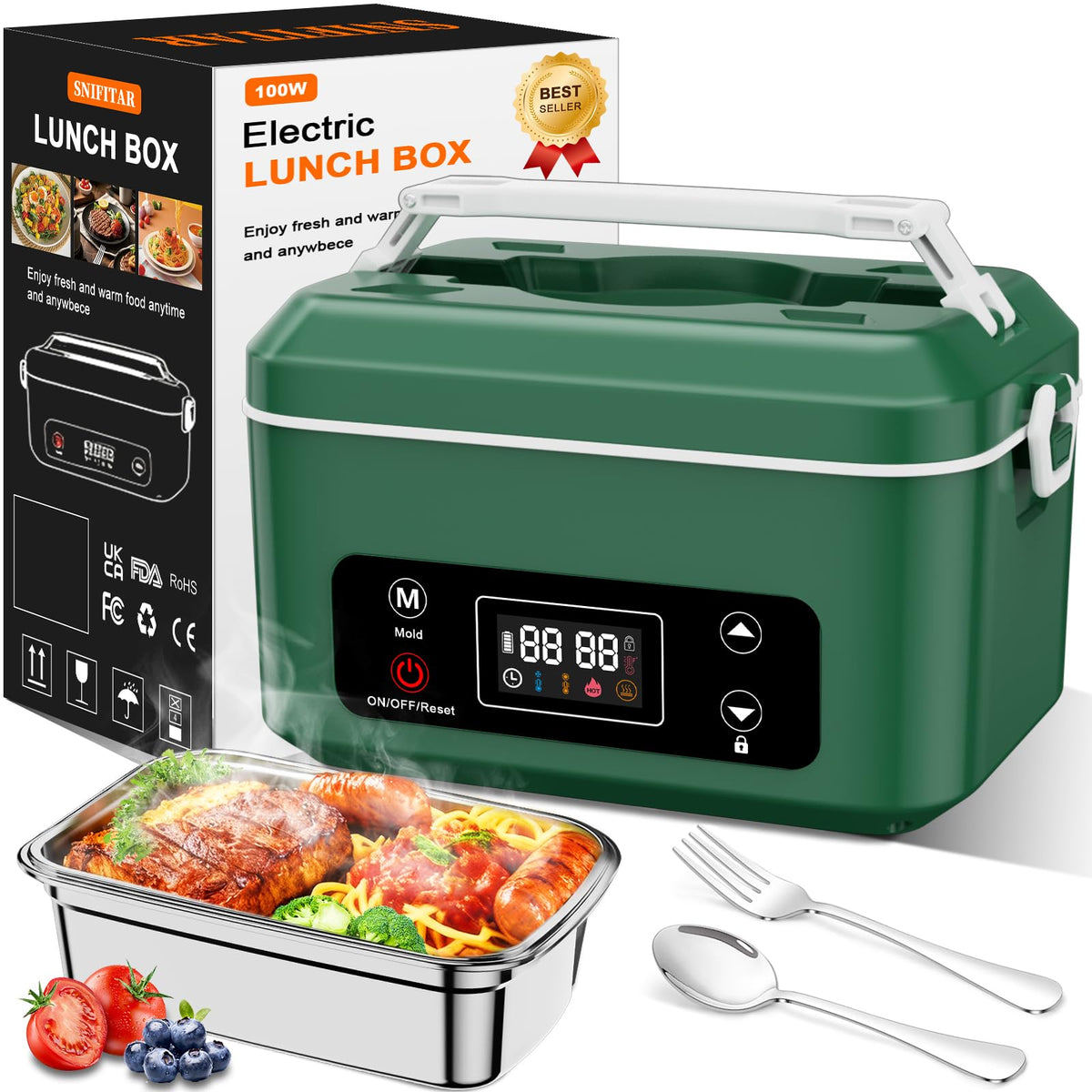 SNIFITAR lonchera inalámbrica con batería de 24000mAh para calentar en cualquier lugar.