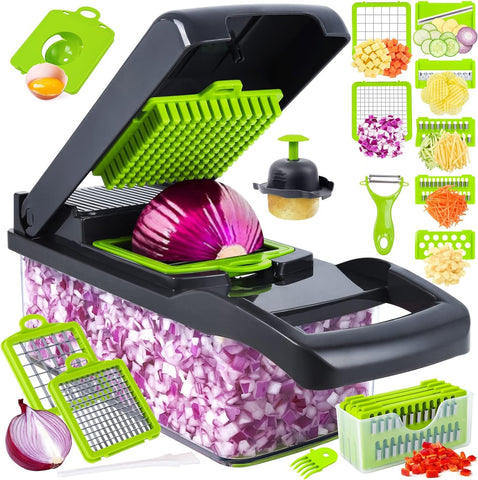 SNIFITAR picadora de verduras 14 en 1, vista general del conjunto para cocina eficiente.