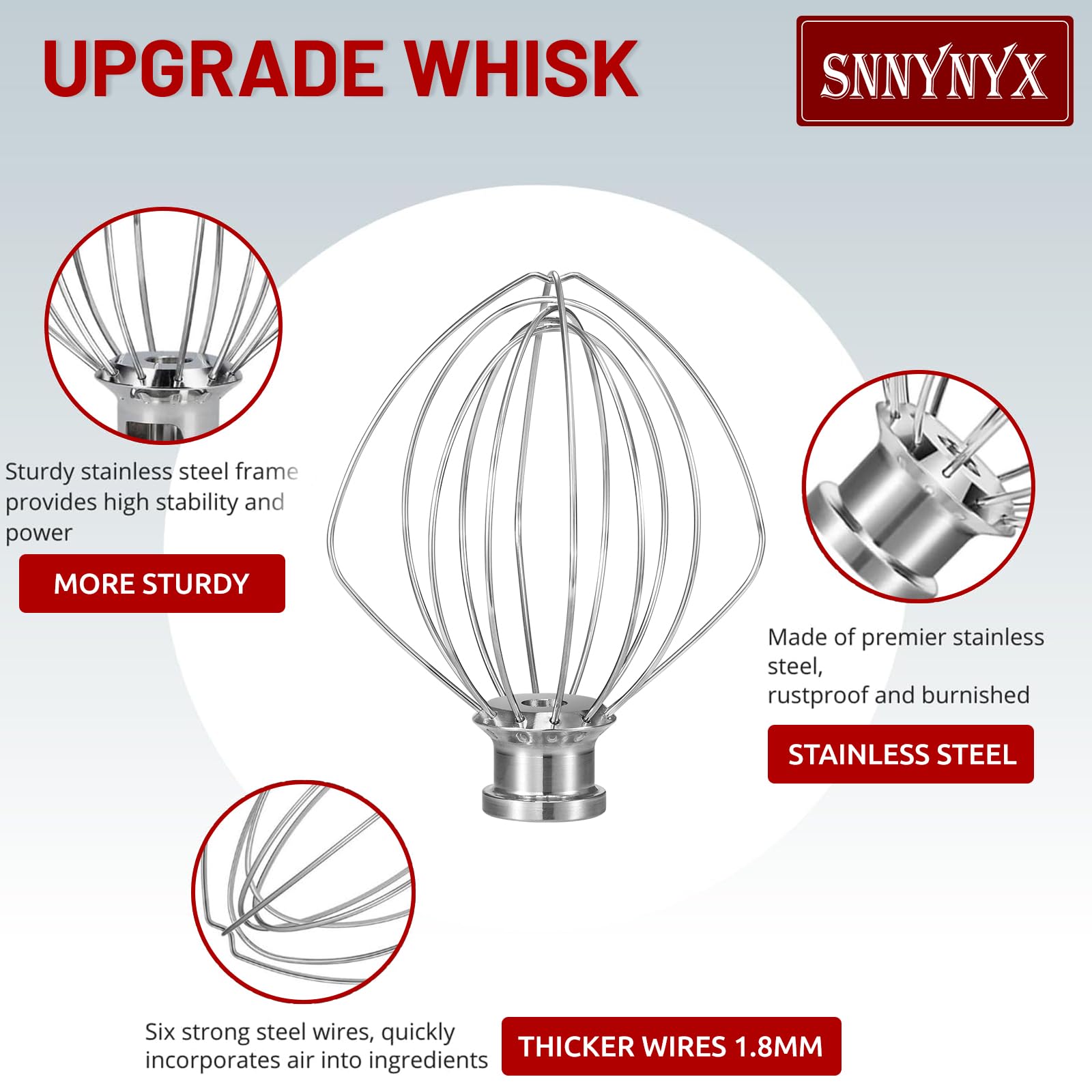 Batidor SnnyNyx K45WW apto para lavavajillas, limpieza rápida