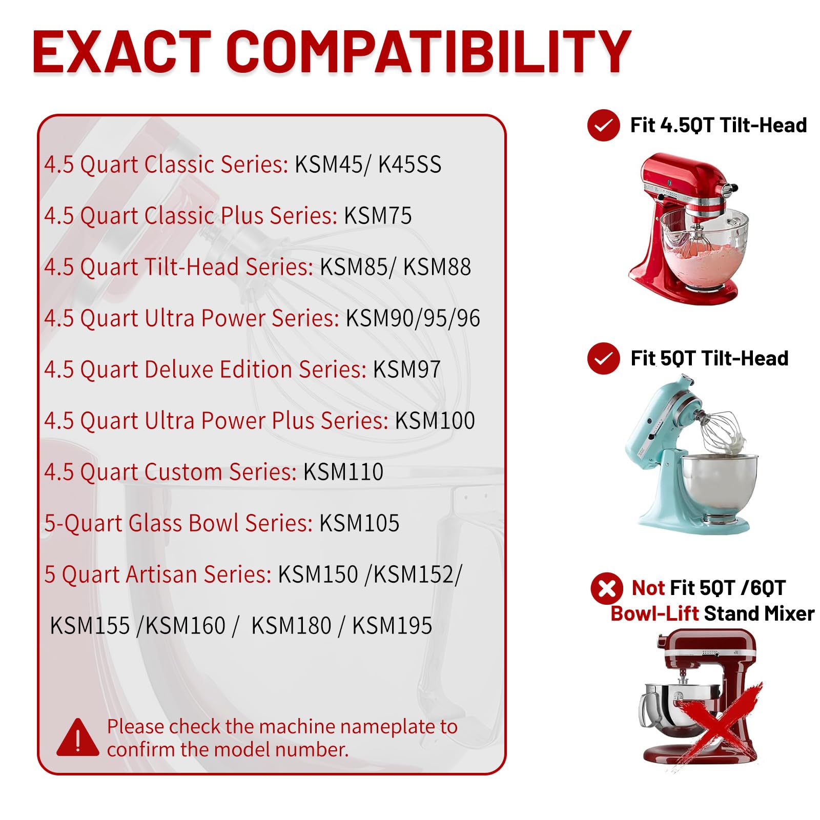 Compatibilidad del batidor SnnyNyx K45WW con modelos KitchenAid