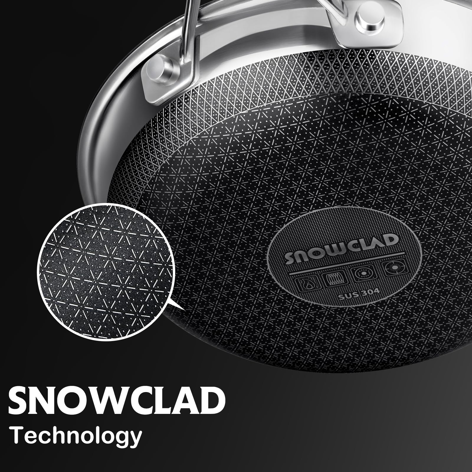 SNOWCLAD olla stock 6,1 cuartos con tapa para porciones grandes