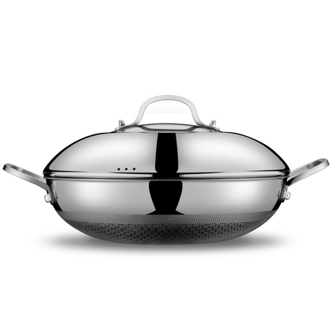 SNOWCLAD Wok con revestimiento antiadherente para salteados fáciles