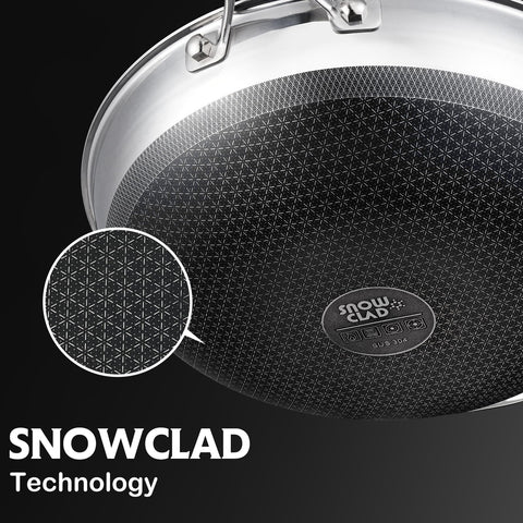 SNOWCLAD Wok con tapa incluida para control de cocción