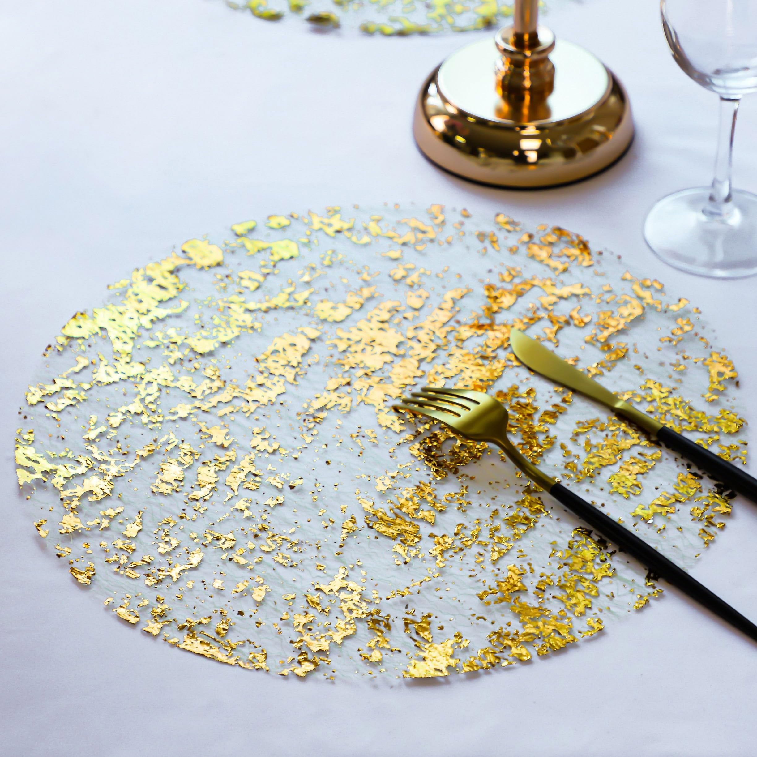 Snowkingdom malla metalizada oro, detalle brillante para ambientar la mesa.