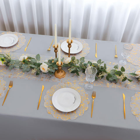 Snowkingdom mantel dorado para centros de mesa con brillo festivo