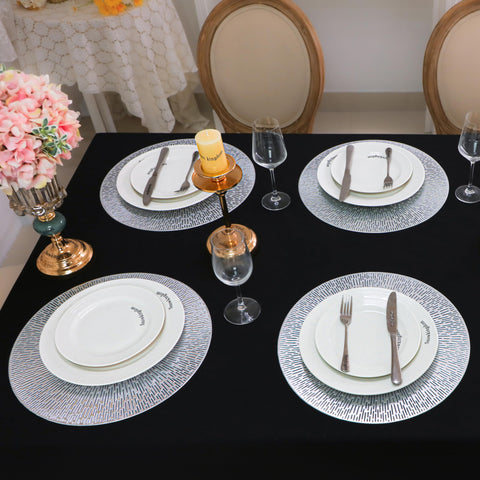 Snowkingdom salvamanteles plata brillo 15 pulgadas añade elegancia a la mesa.