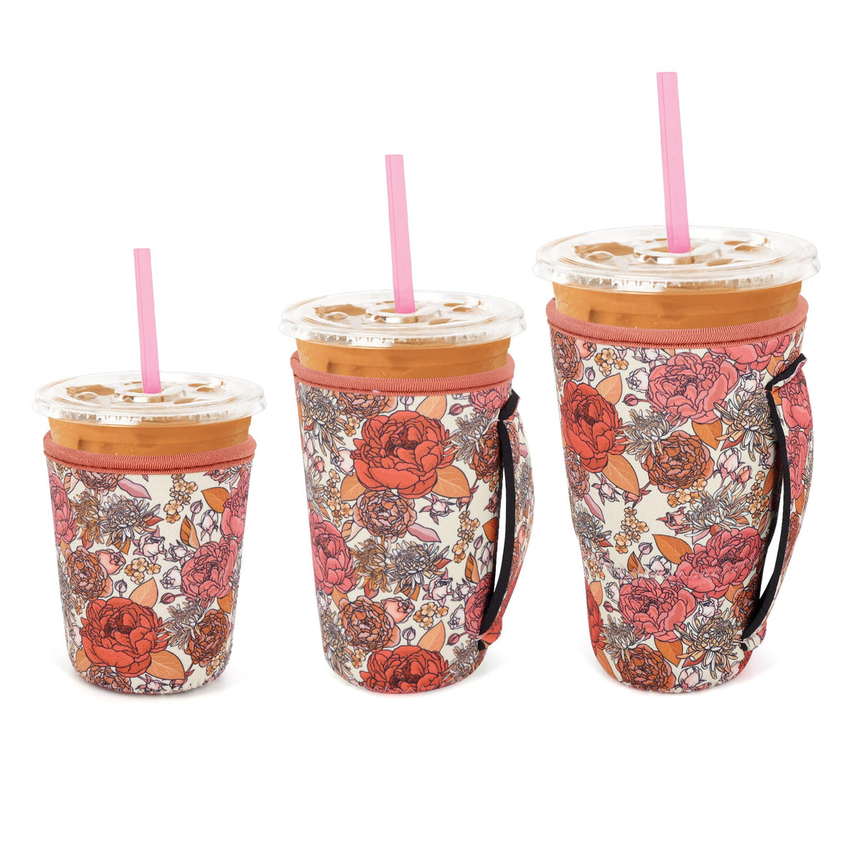 Snowso cubierta de neopreno para vaso helado 16-18 oz con asa, evita condensación y mejora el agarre.