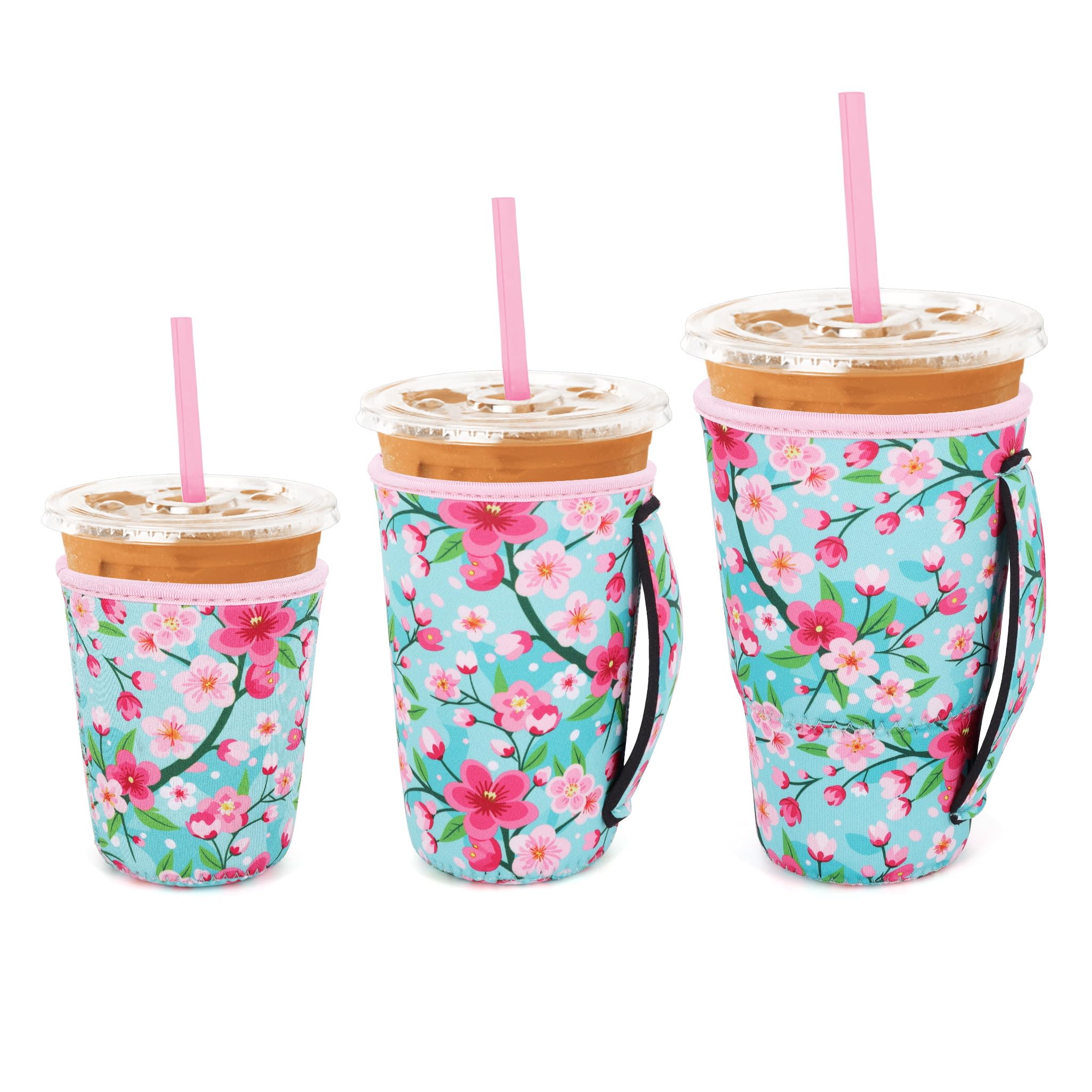 Snowso funda con asa para 16-18 oz, facilita el agarre y mantiene la bebida estable.