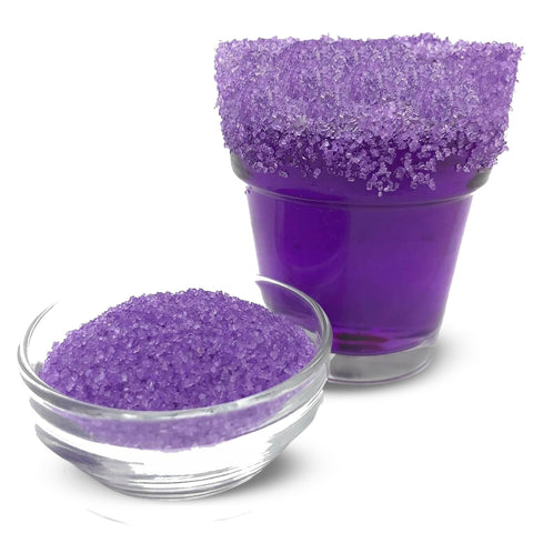 Snowy River azucar borde copa morado para realzar margaritas con color vibrante.