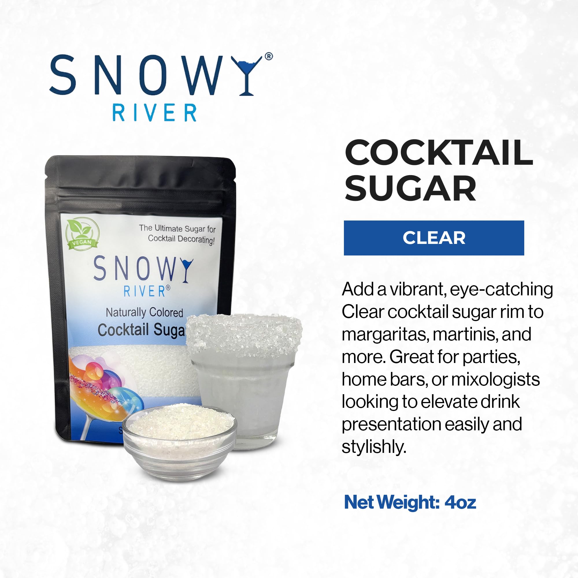 Snowy River margarita con cristal mediano para una capa uniforme