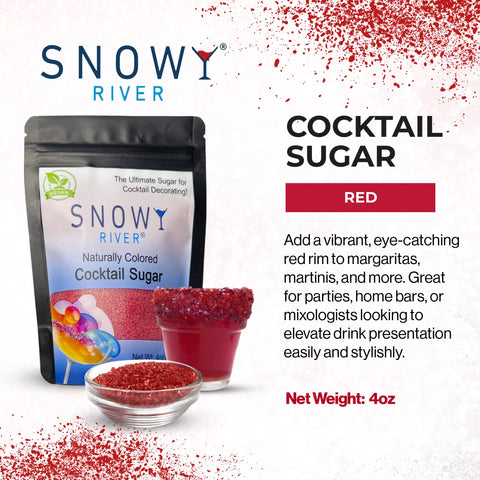 Snowy River Rojo: azúcar de cristal medio para bordes uniformes