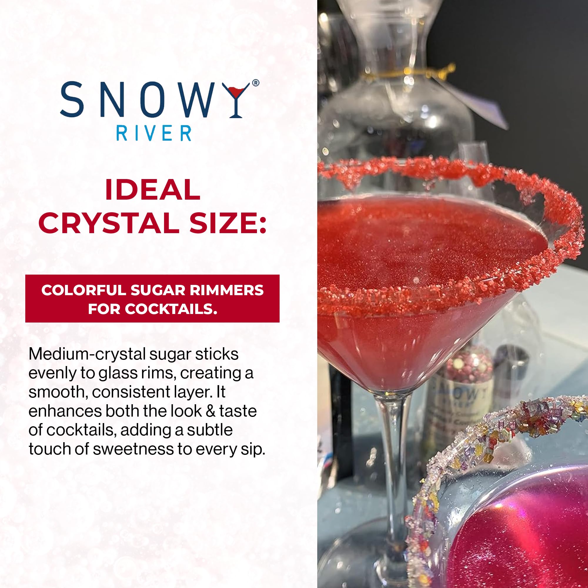 Snowy River Rojo: topping decorativo para postres y frutas