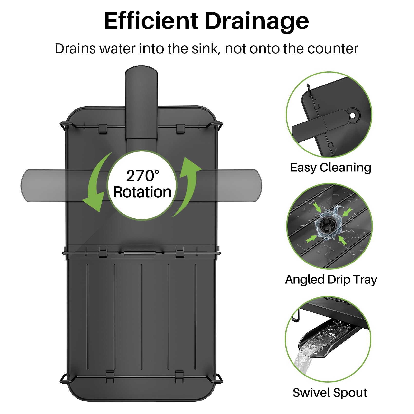 SNTD drenaje inclinado dirige agua al fregadero de forma eficiente.