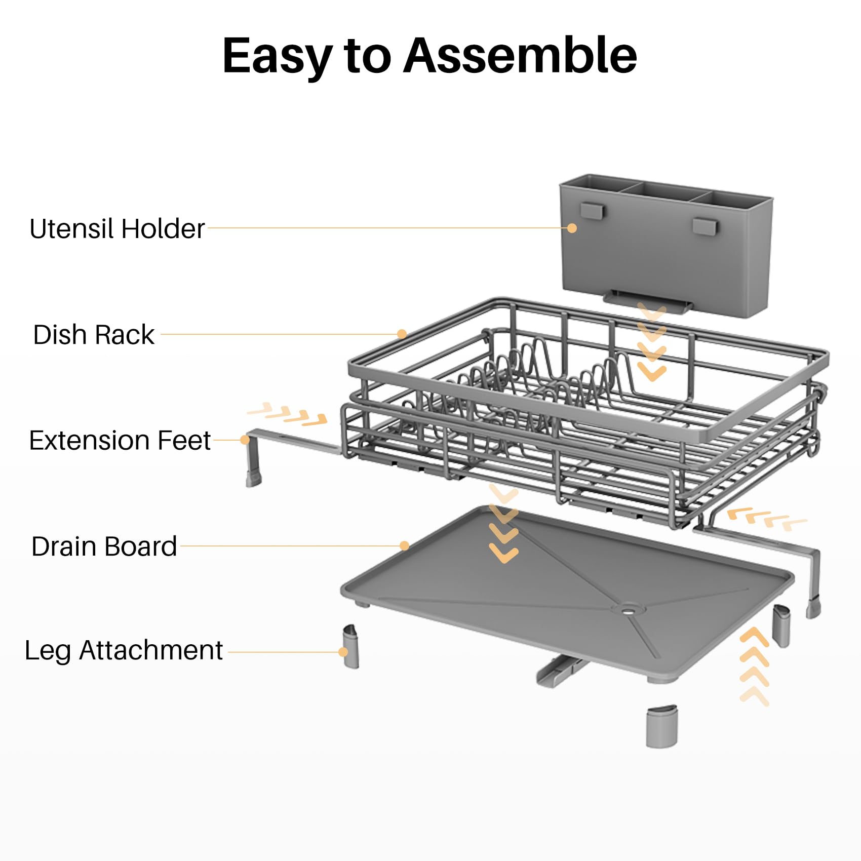 Diseño gris elegante del escurridor SNTD para cocinas modernas.