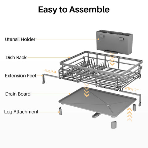 Diseño gris elegante del escurridor SNTD para cocinas modernas.
