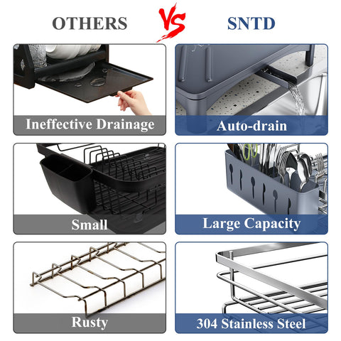 SNTD portacubiertos independiente con tres ranuras para organizar utensilios.