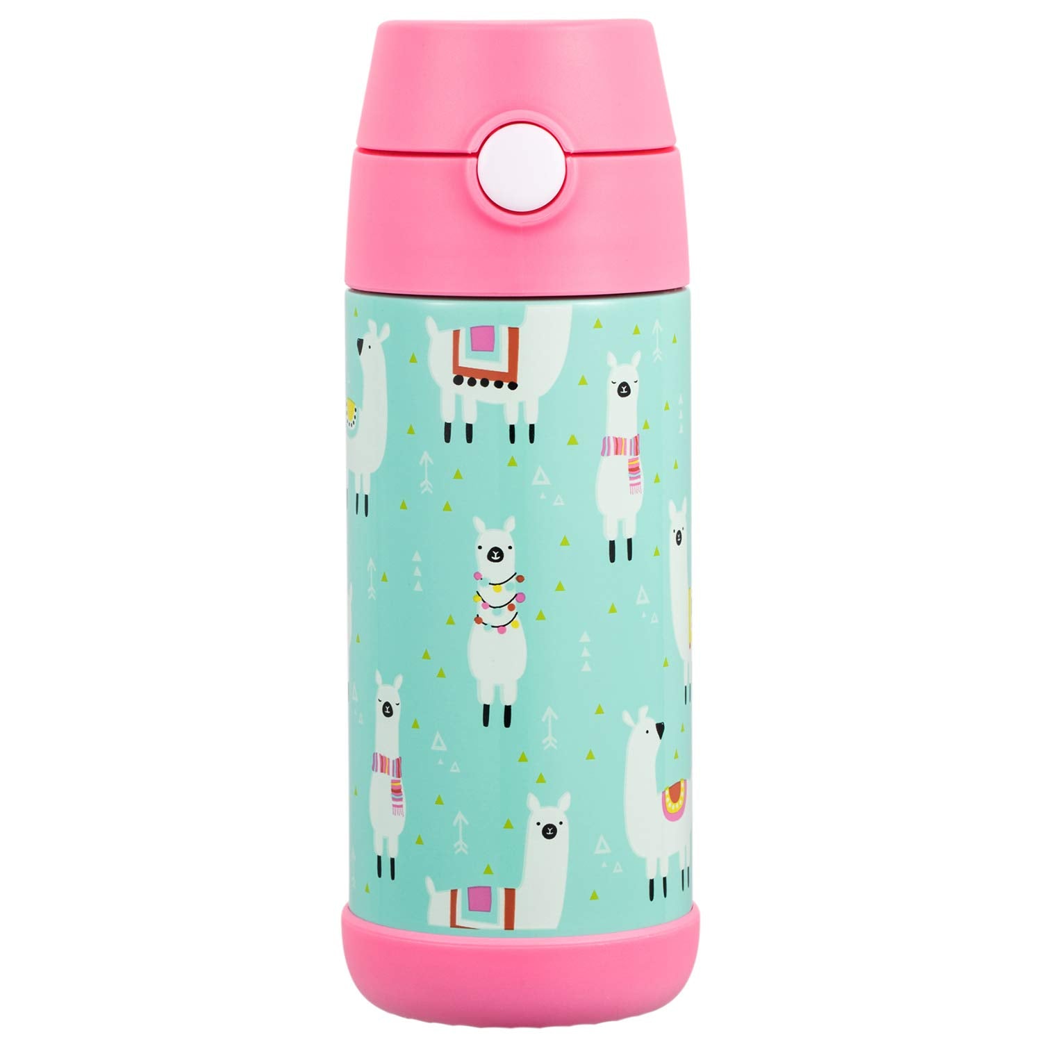 Botella Snug, llama con tapa flip, cierre seguro.